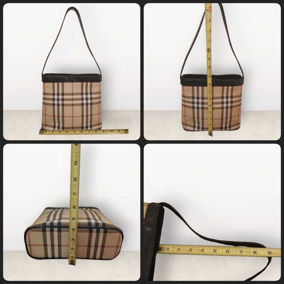 Authentic Burberry Canvas Shoulder Bag Handbag Purse - Picture 3 of 8